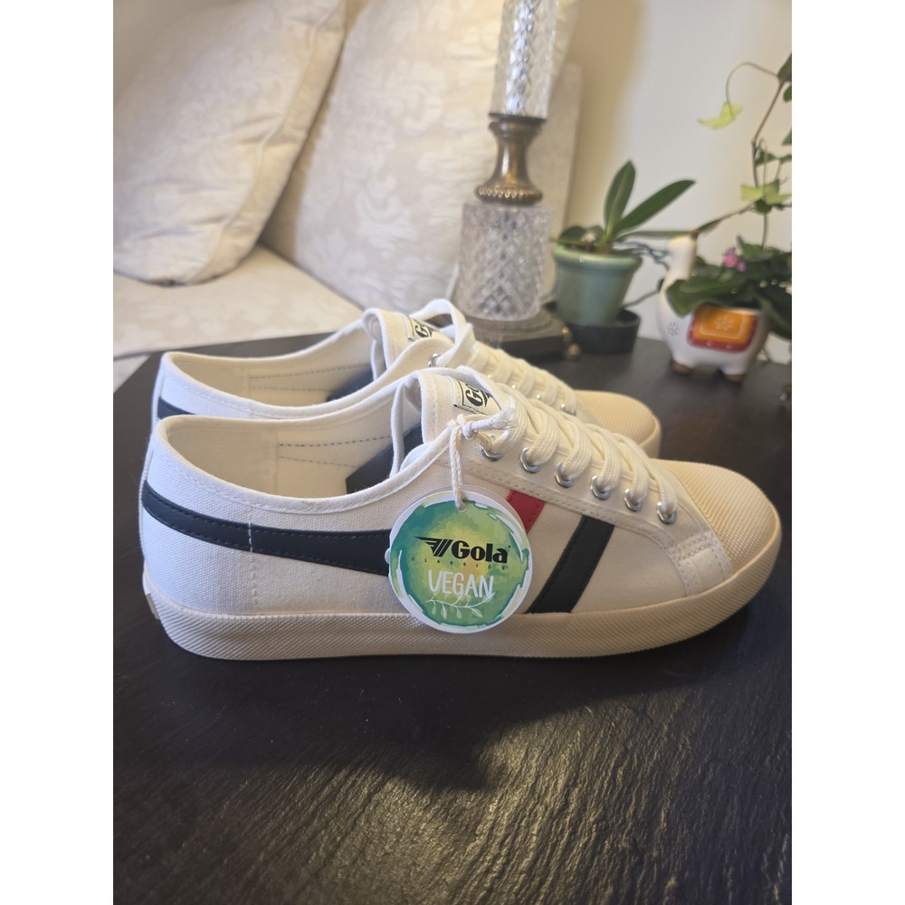 Gola Wms Coaster Low Top Canvas Vegan Sneakers White Red & Navy Size 9 NEW! $75 - Picture 13 of 15